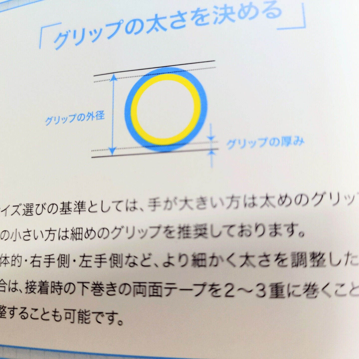【グリップの太さの選び方】